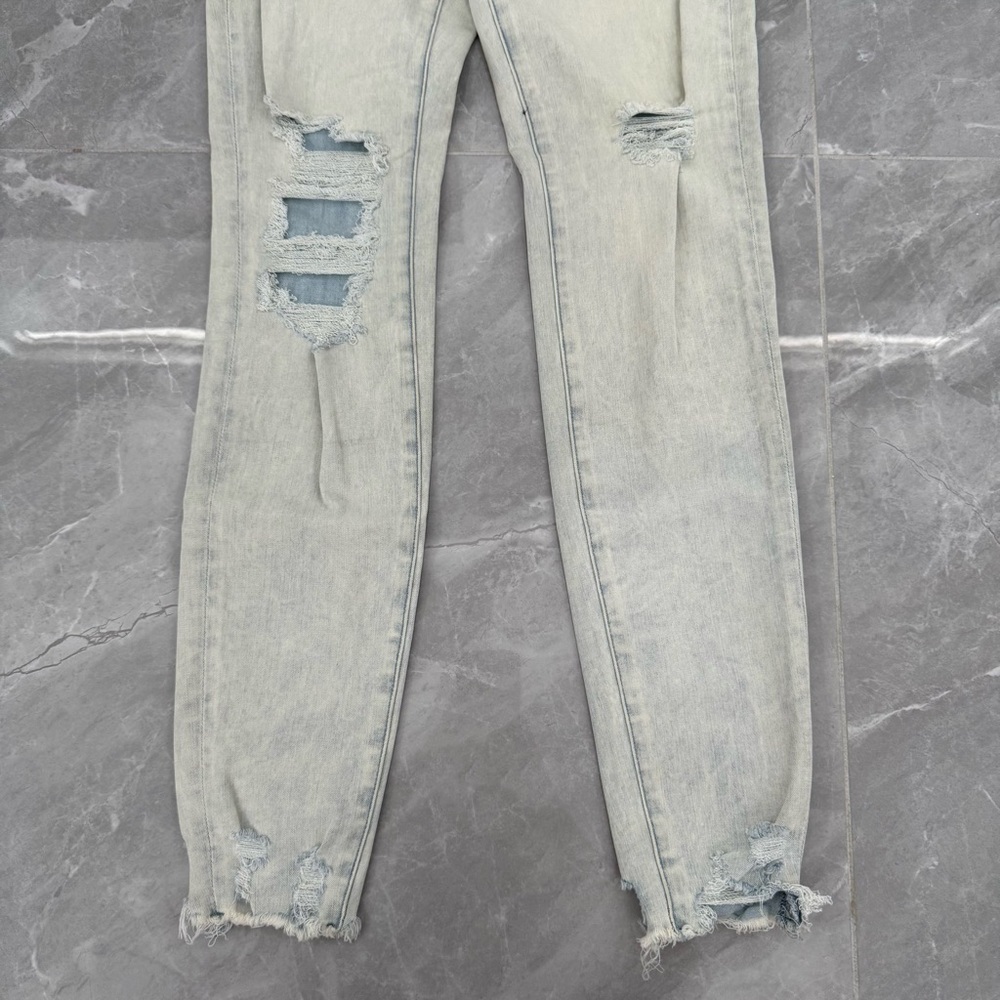 Women’s American Eagle Super Hi-Rise Distressed Light Wash Jeggings Size 4 - Picture 6 of 16